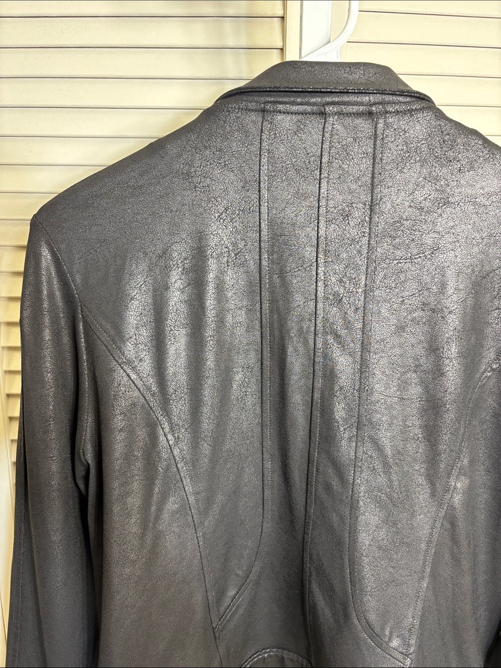 Clara Sunwoo Liquid Faux Leather Jacket with Double Zip Medium - Picture 12 of 16